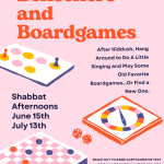 Shabbat Afternoon Benschers and Boardgames