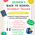 Gesher's Back to School Shabbat Dinner