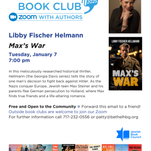 Monthly Book Club: Zoom with Libby Fischer Helmann