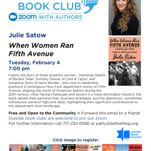 Monthly Book Club: Zoom with Julie Satow