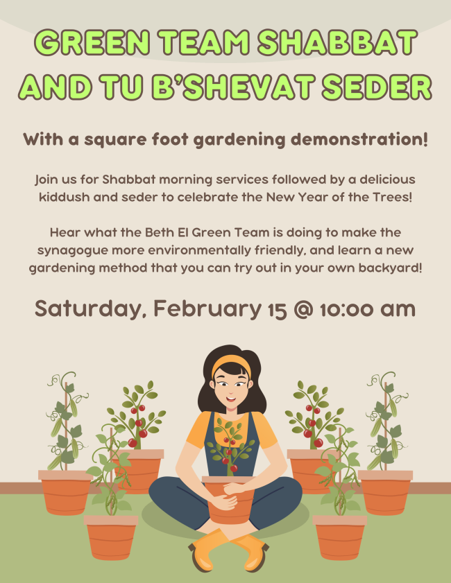 Green Team Shabbat and Tu b'Shevat Seder