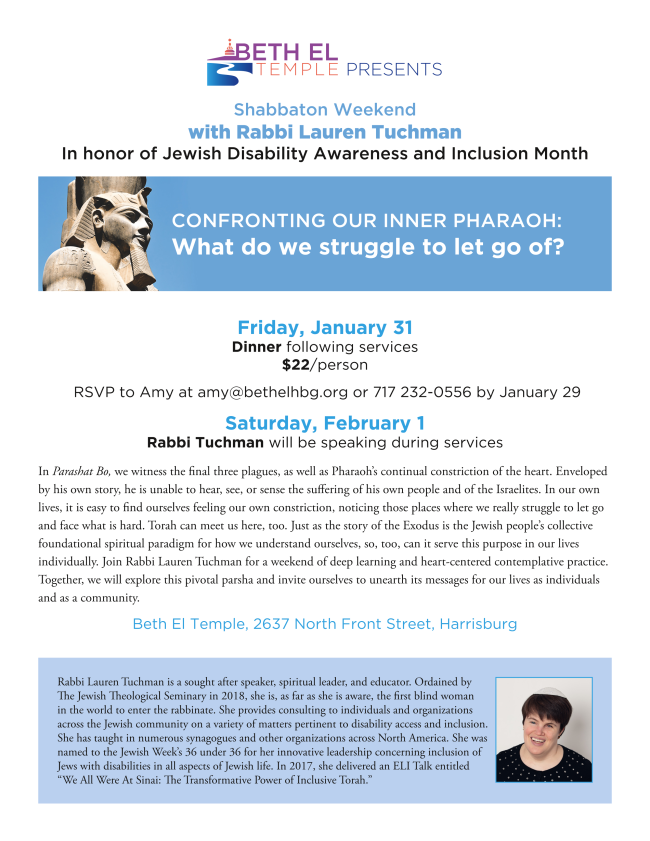 Shabbaton with Rabbi Lauren Tuchman