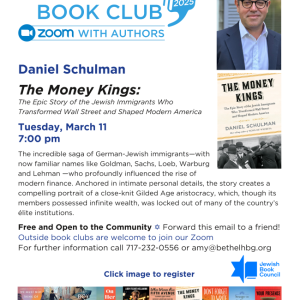 Monthly Book Club: Zoom with Daniel Schulman